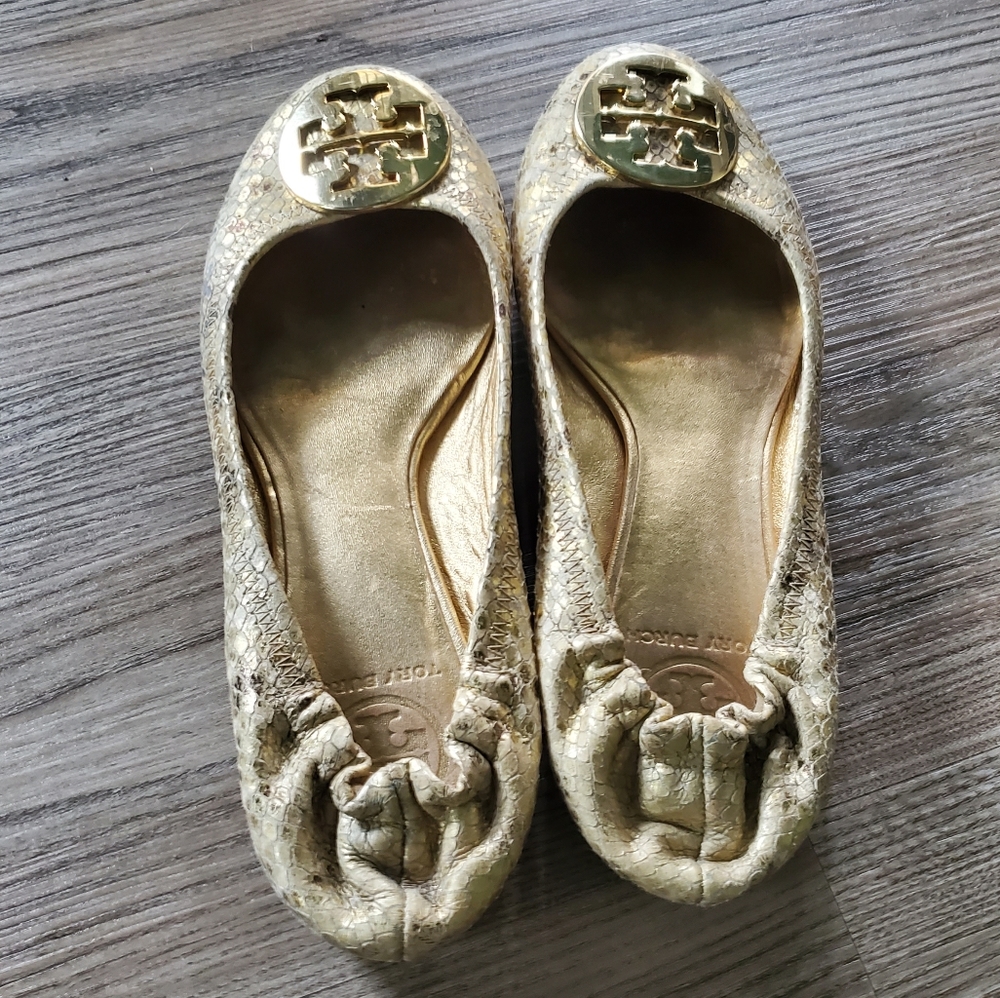 Tory Burch flats logo signature snake